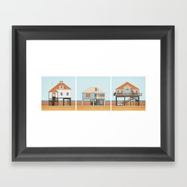 Beach houses Framed Art Print