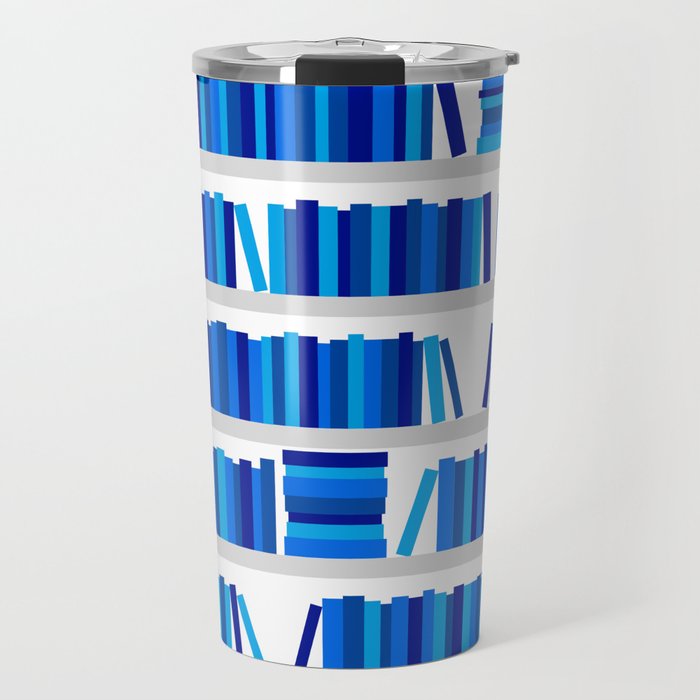 Blue Bookcase Travel Mug