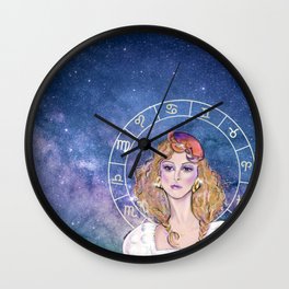 Cancer zodiac horoscope sign beautiful girl Wall Clock | Illustration, Enchanted, Cancer, Birth, Nightsky, Woman, Sign, Giftidea, Astrological, Starrynight 