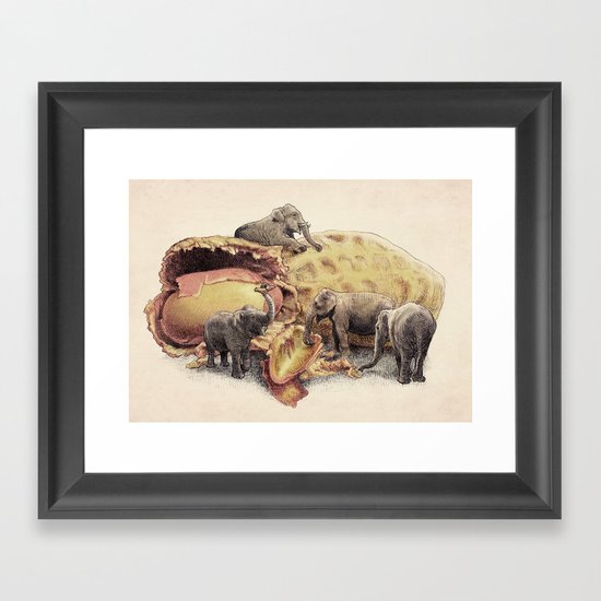 Elephant's Paradise Framed Art Print