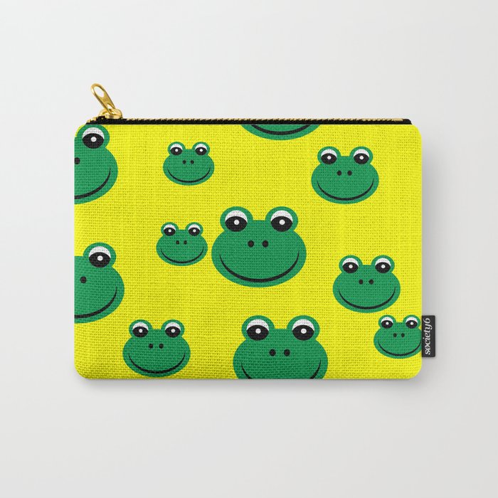 Frog face pattern. Handdrawn doodle. Perfect present for mom mother dad father friend him or her Carry-All Pouch