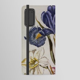  Antique blue English Iris, pink Delphinium, white Narcissus 1680   Android Wallet Case