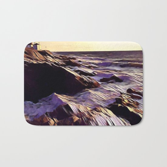 Beavetail Lighthouse, Jamestown RI Bath Mat