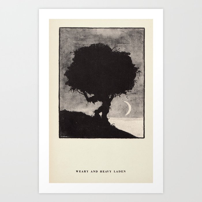 "Weary and Heavy Laden" from "Trees at Night" by Art Young Art Print