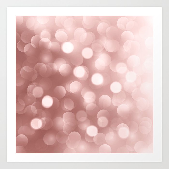 Elegant Faux Pink Rose Gold Bokeh Lights Art Print By Pink Water Society6