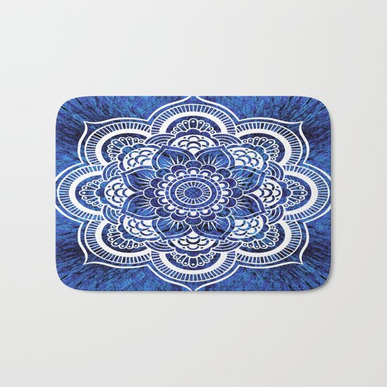 Mandala Blue Colorburst Bath Mat