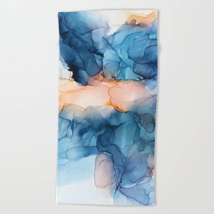 Captivate Alcohol Ink Painting Beach Towel By Elizabethschulz