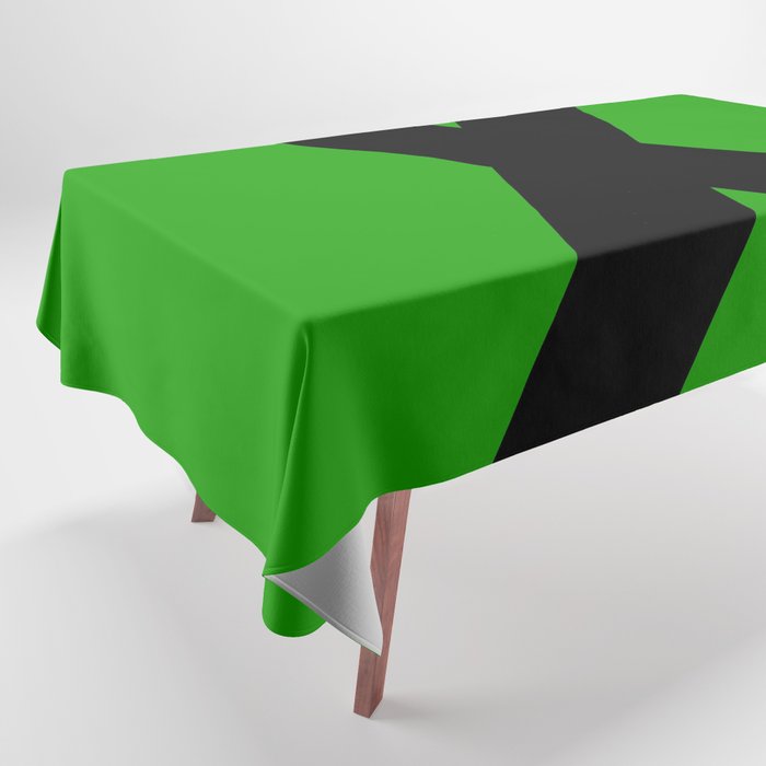 Letter X (Black & Green) Tablecloth