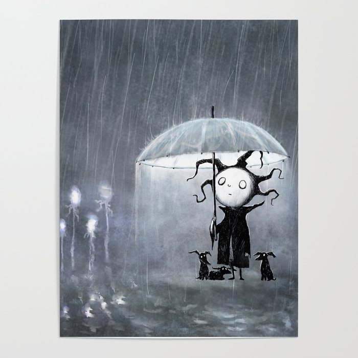 Sometimes it Pours (with background) Poster