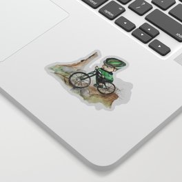 Mountain Biker Boy Sticker