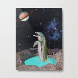 Planet Dolphin Metal Print