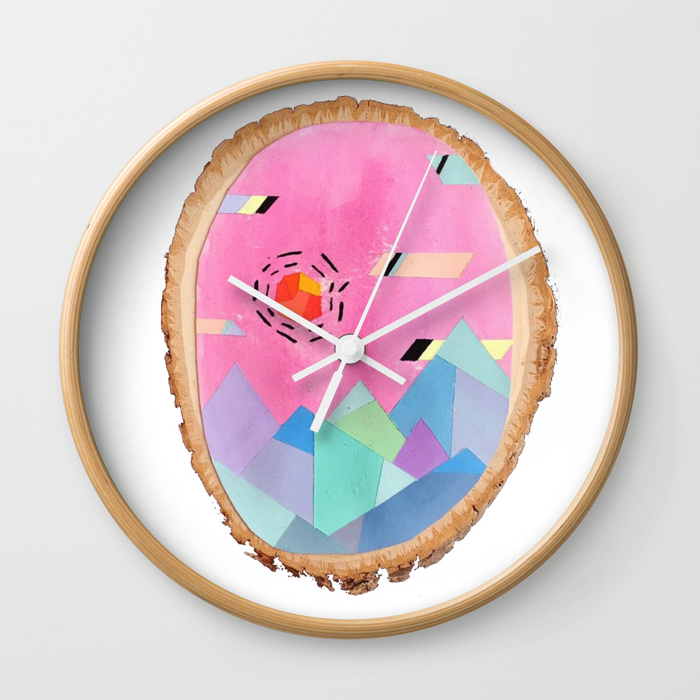 Abstract Mountain Range Wood Painting Wall Clock By Lapetitemesange Society6 This is an excellant wallclock used for promotional and marketing activities to promote the jantar ussr wall clock wood brass glass roman numerals. society6