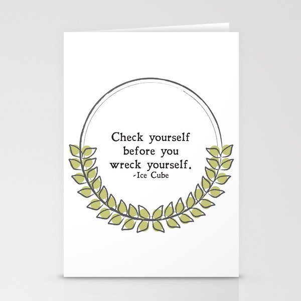 Floral - Check Yourself Stationery Cards