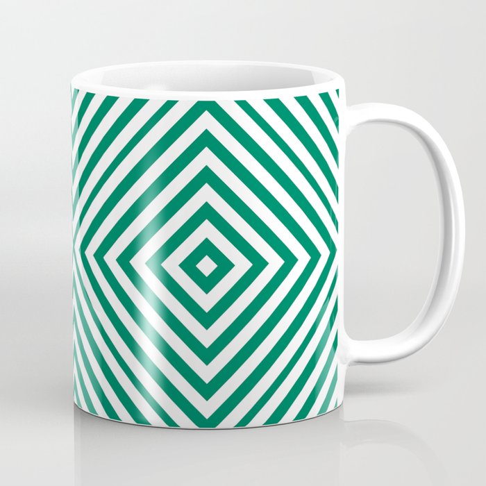 Emerald Elegant Diamond Chevron Coffee Mug