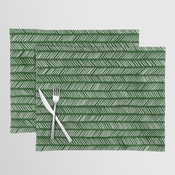 Forest Green Small Herringbone 1 Placemat