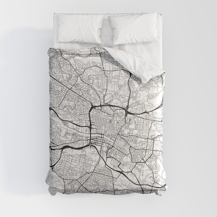 Glasgow Map White Comforter