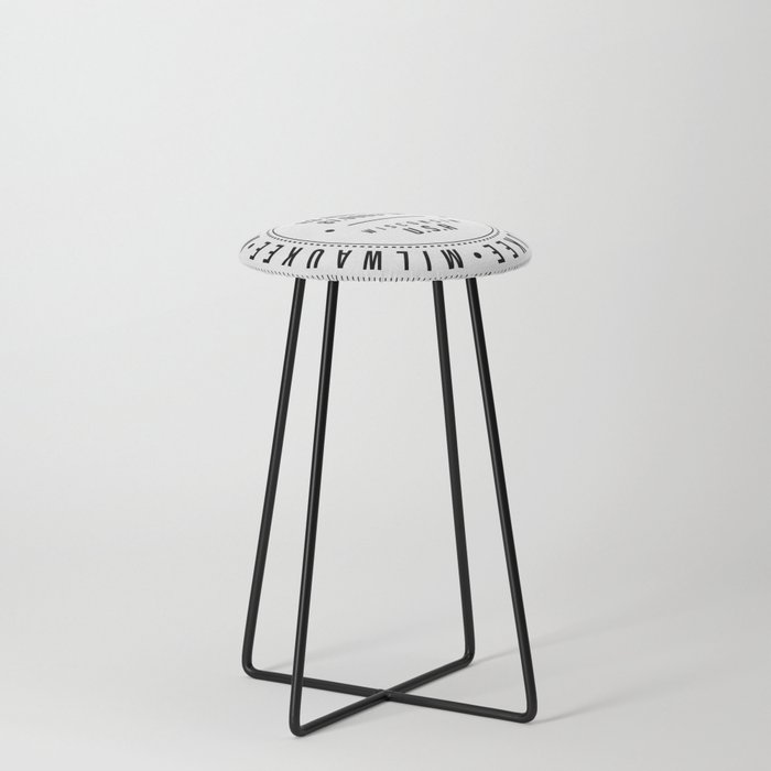 Milwaukee, Wisconsin, USA - 1 - City Coordinates Typography Print - Classic, Minimal Counter Stool