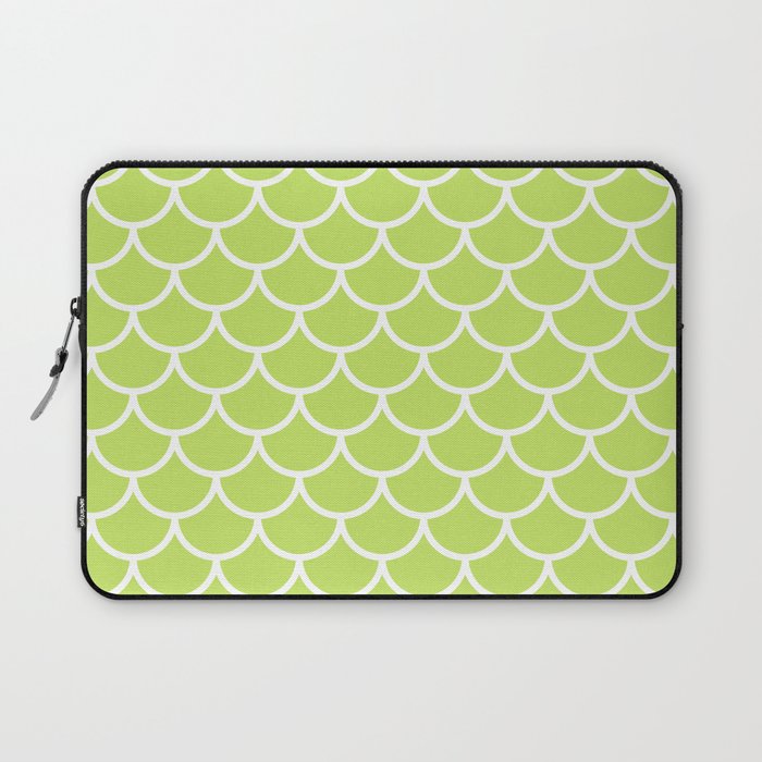 Lime Green fish scales pattern Laptop Sleeve