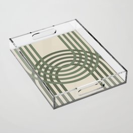 Sage Green Arches on Beige Acrylic Tray