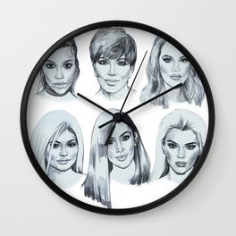 Keeping up 2 (Kardashians) Wall Clock | Black and White, Movies & TV, Pop Art, Illustration 