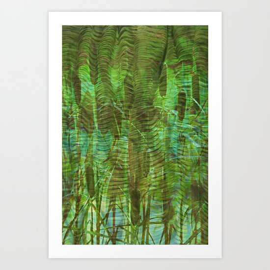 Blue Reed Art Print