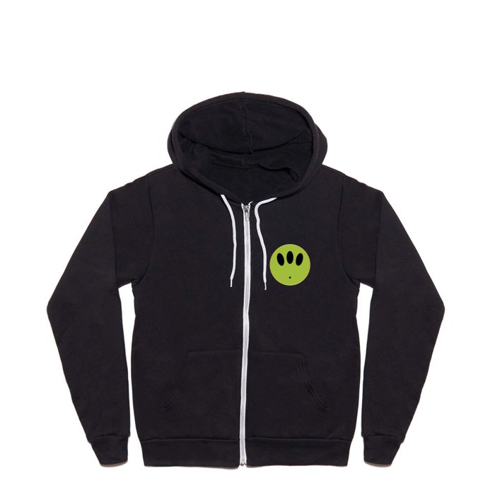 Alien Smile Face Button Isolated Full Zip Hoodie