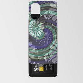 Floating White Flowers Over Green and Purple Swirls Android Card Case