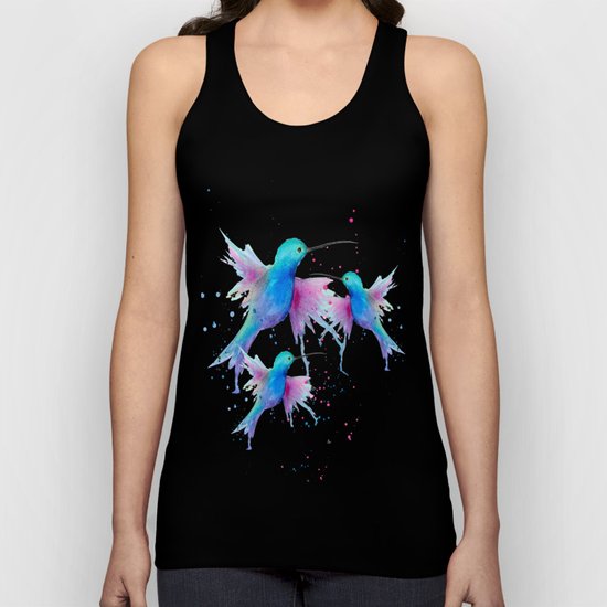 Hummingbird watercolor Unisex Tank Top