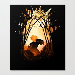 Forest of Monster - Orange Canvas Print