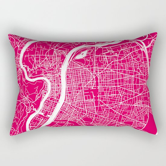 Rome map raspberry Rectangular Pillow