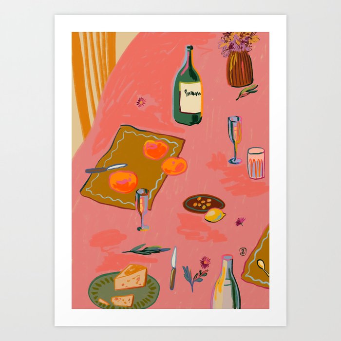 TANGERINES AND CHAMPAGNE Art Print