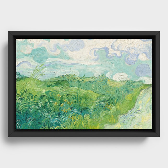Green Wheat Fields, Auvers, 1890, Vincent van Gogh Framed Canvas