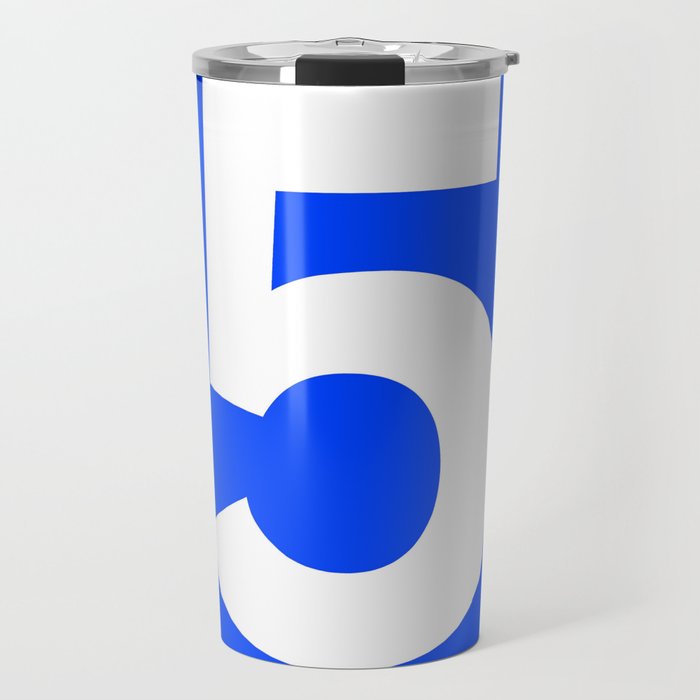 Number 5 (White & Blue) Travel Mug