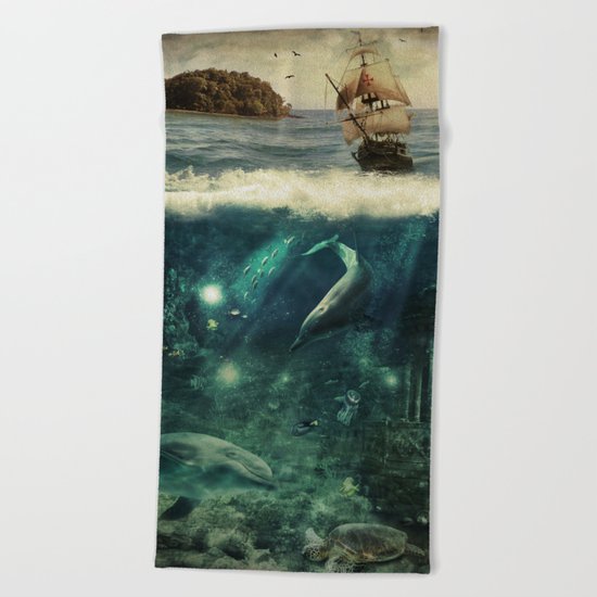 Water World Fantasy Scenery Beach Towel