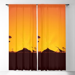 Dinosaurs with volcano  Blackout Curtain