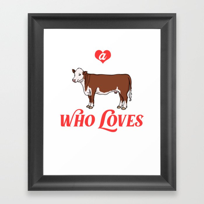 Hereford Cow Cattle Bull Beef Farm Framed Art Print