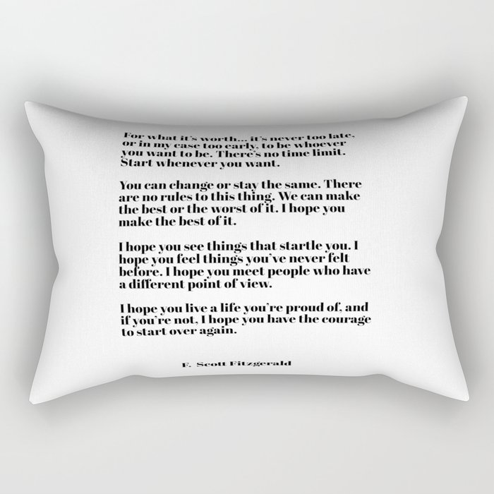 for what it's worth - fitzgerald quotes Rectangular Pillow