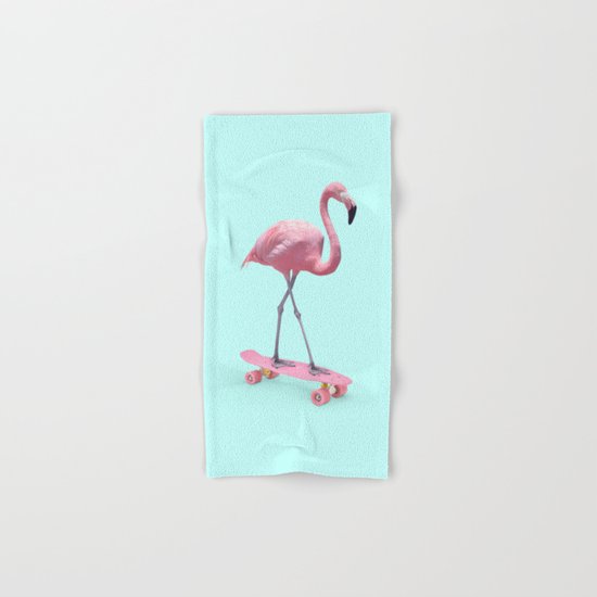 SKATE FLAMINGO Hand & Bath Towel