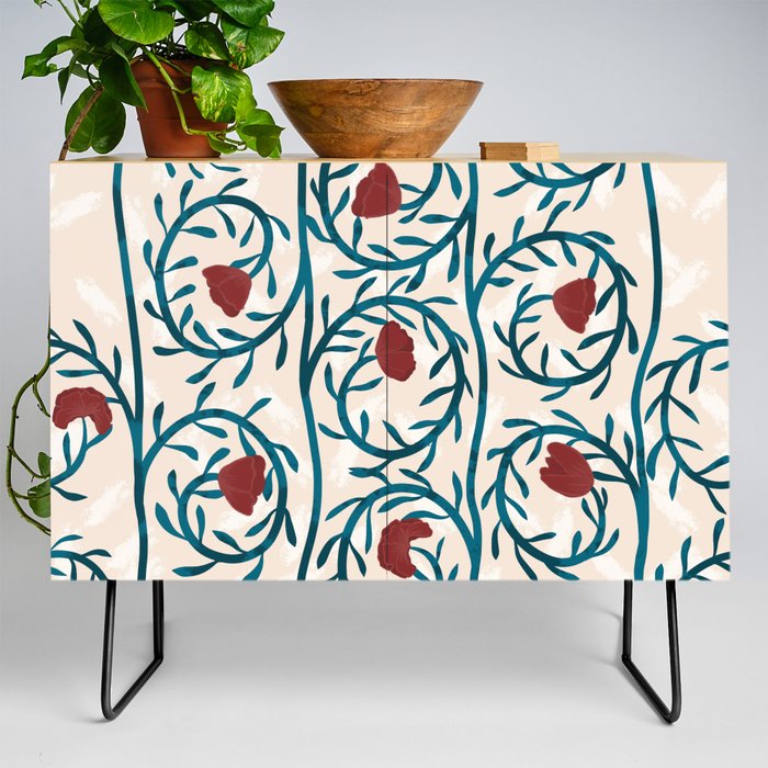 Twisted Peonies Credenza