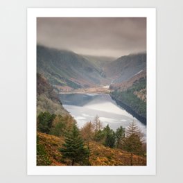 Lake in the Irish mountains | Glendalough, Wicklow mountains, Ireland travel photography | Landscape art print Art Print