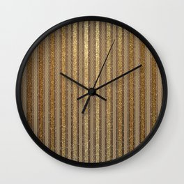 Golden Stripes Vintage Circus Luxury Pattern Wall Clock