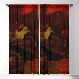 Hieronymus Bosch (follower) "Christ's Descent into Hell" Blackout Curtain