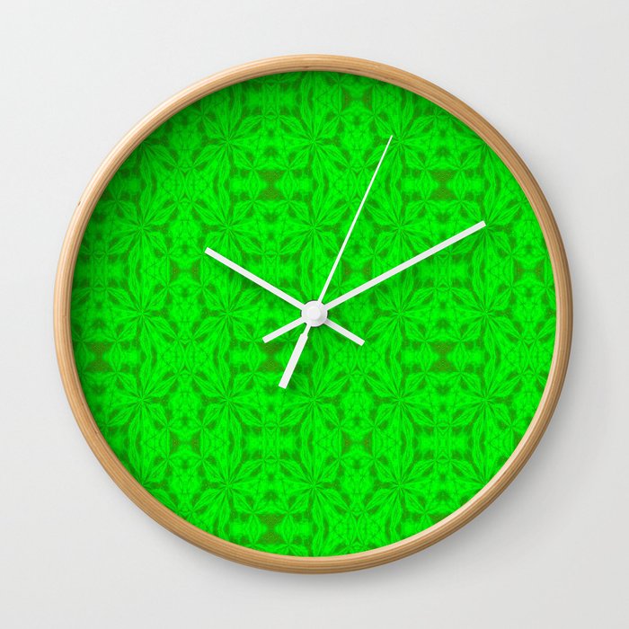 Cloud Dust Bright Green Wall Clock