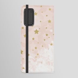 Gold stars on blush pink Android Wallet Case