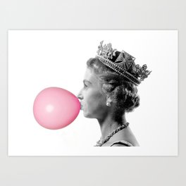 Queen Pink Bubble gum wall art Art Print