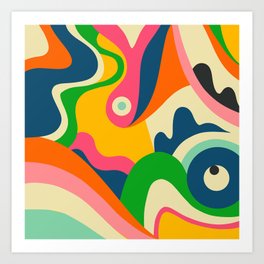 Colorful Mid Century Abstract  Art Print