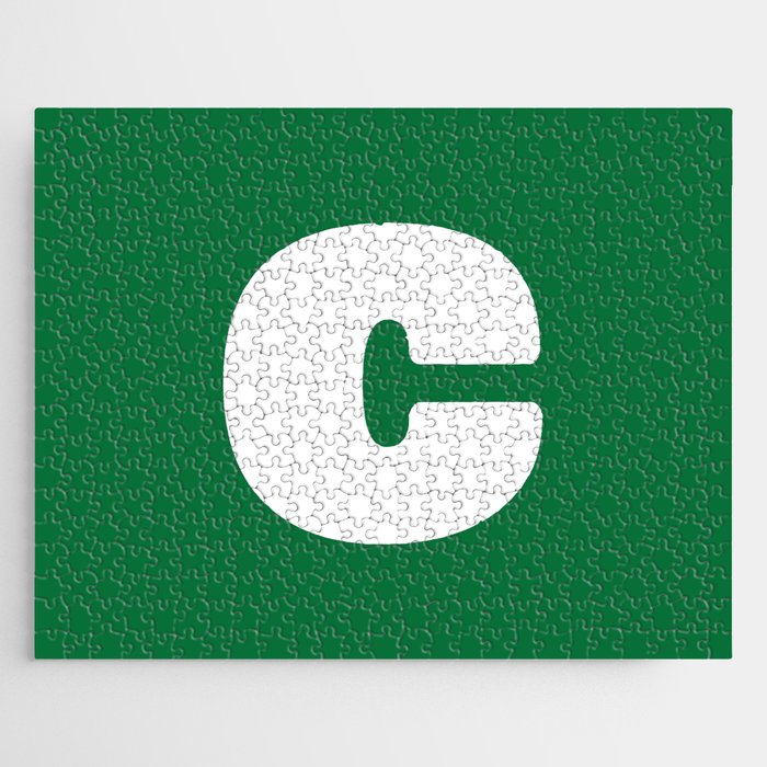 c (White & Olive Letter) Jigsaw Puzzle