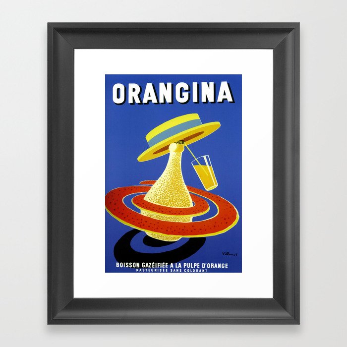 orangina villemot vintage french 70cm x 50cm art  print  advert 