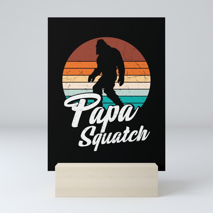 Papa Squatch Funny Vintage Sasquatch Mini Art Print