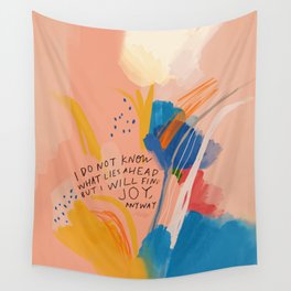 Find Joy. The Abstract Colorful Florals Wall Tapestry